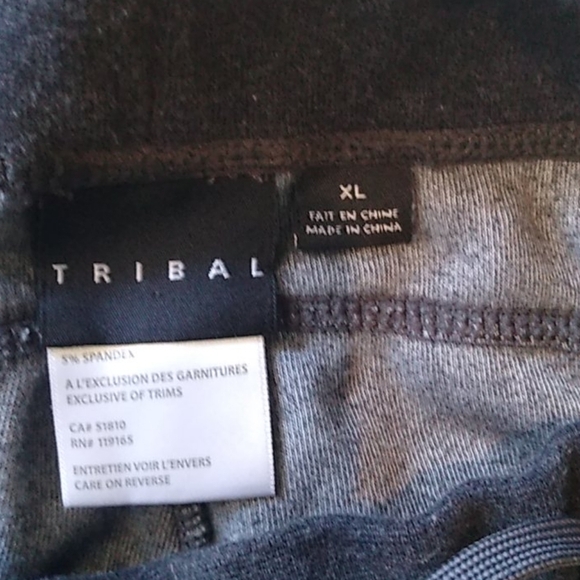 #457 Tribal Gray & Metallic Silver Velour Pants sz XL - Picture 6 of 9